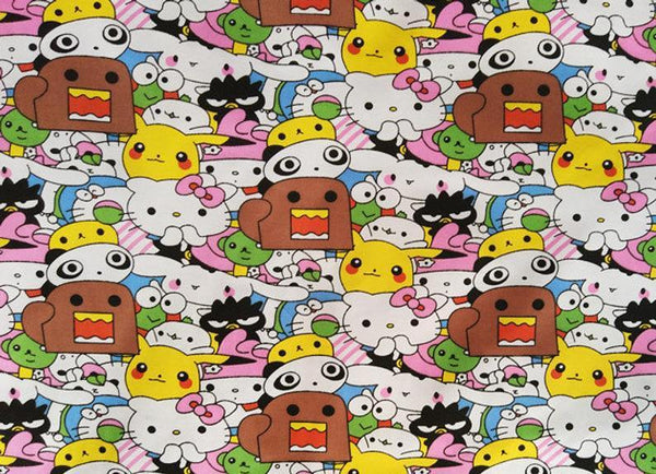 Hello Kitty and Friends! 1 Meter Printed Cotton Fabric, Fabric by Yard, Yardage Cotton Bag Fabrics, Children Fabrics,Japanese 现货 - fabrics-top