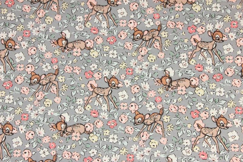 Bambi Gray! 1 Meter Printed Cotton Fabric, Fabric by Yard, Yardage Fabrics, Children  Kids