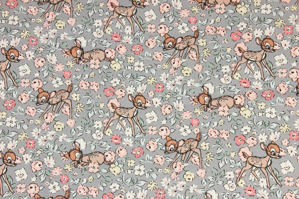 Bambi Gray! 1 Meter Printed Cotton Fabric, Fabric by Yard, Yardage Fabrics, Children  Kids