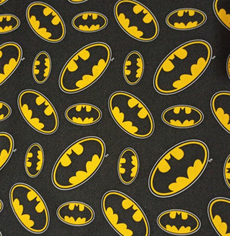 Batman Logo! 1 Meter Medium Thickness Printed Plain Cotton Fabric, Fabric by Yard, Yardage Batman Fabric - fabrics-top