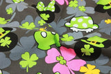 Lucky Mickey with Shamrock Happy St Patrick's Day! 1 Meter Cotton Clover Fabric, Fabric by Yard, Yardage Cotton Fabrics for  Style Garments - fabrics-top