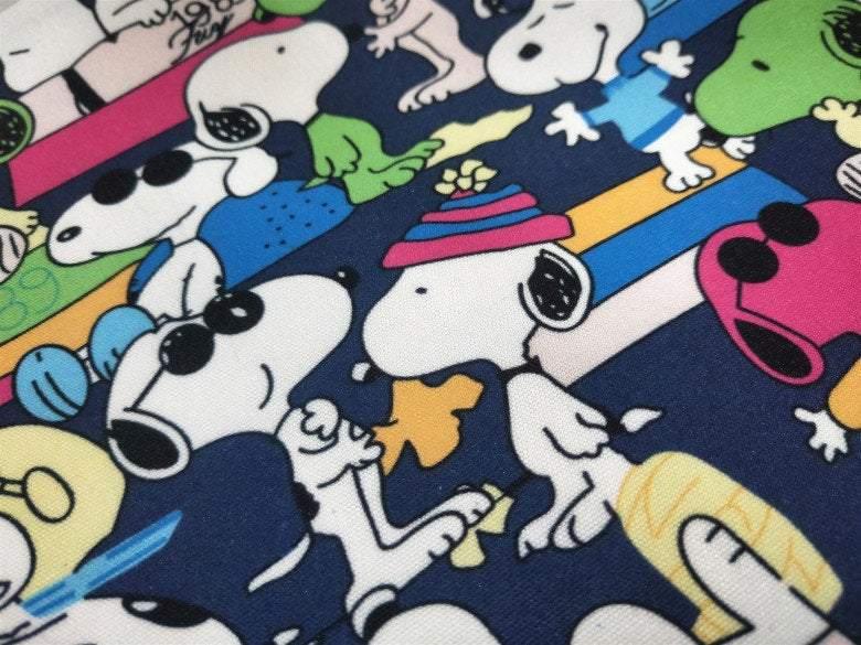 Snoopy Comics Series 5 Colors! 1 Yard Stiff Polyester Toile Fabric by Yard, Yardage Polyester Canvas Fabrics for Bags 202003 - fabrics-top