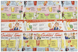 Cocktail Time Home Bar American Retro Pictures ! Half Meter Medium Thickness Cotton-Linen Fabric, Fabric by Half Yard for Style Clothes, Bags