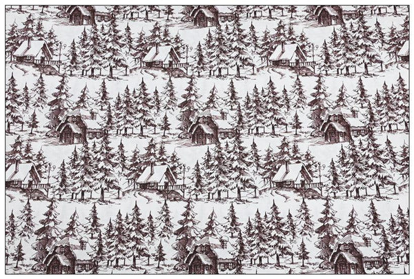 Northern Snowy scenery Pastoral Print ! 1 Meter Cotton Fabric, Fabric by Yard, Yardage Cotton Fabrics for Bags French Style