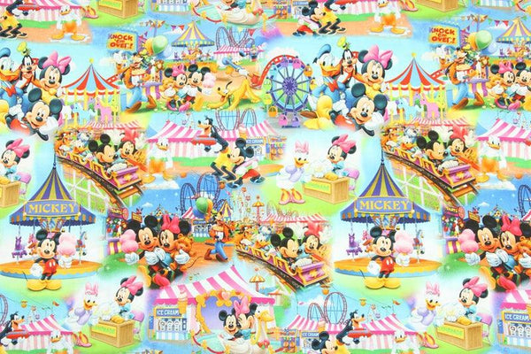 Mickey at Park 3D! 1 Meter Quality Plain cotton fabric,  Animation Character Printed fabric, clothing fabric,  cartoon animation 2103