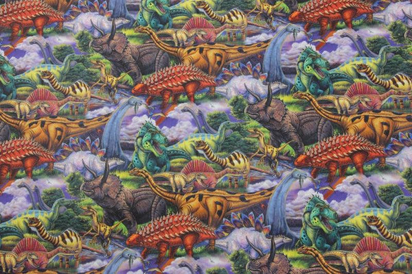 Dinosaurs real! 1 Meter Medium Weight Thickness Cotton Fabric, Fabric by Yard, Yardage Cotton Fabrics for Style Clothes, Bags