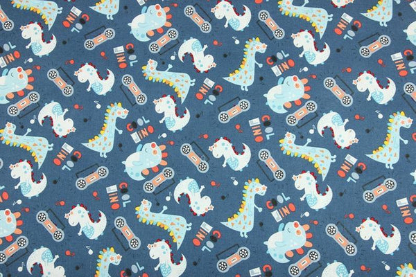 Sale! Cool Dino 2 Colors! 1 Meter Medium Thickness Cotton Fabric, Fabric by Yard, Yardage Cotton Fabrics for Style Clothes, Bags