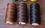 A Spool of Leather Hand Sewing Thread, Total Length 260 meters(285 Yards),Flat Paraffined Thread for Leather Sewing,150D 1mm thickness, Wax - fabrics-top