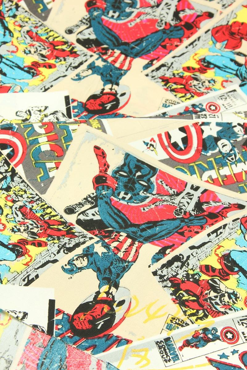 Captain America Comics ! 1 Meter Medium Thickness Printed Plain Cotton Fabric, Fabric by Yard, Yardage Batman Fabric - fabrics-top