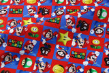 Super_Mario red-blue Checks ! 1 Meter Medium weight  Plain Cotton Fabric, Fabric by Yard, Yardage Cotton Fabrics 2104