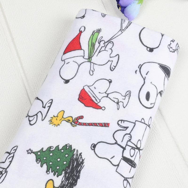 Snoopy and Charlie Brown Christmas White !  1 Yard Plain Poly Fabric, Fabric by Yard, Yardage Fabrics for Style Garments, Bags - fabrics-top