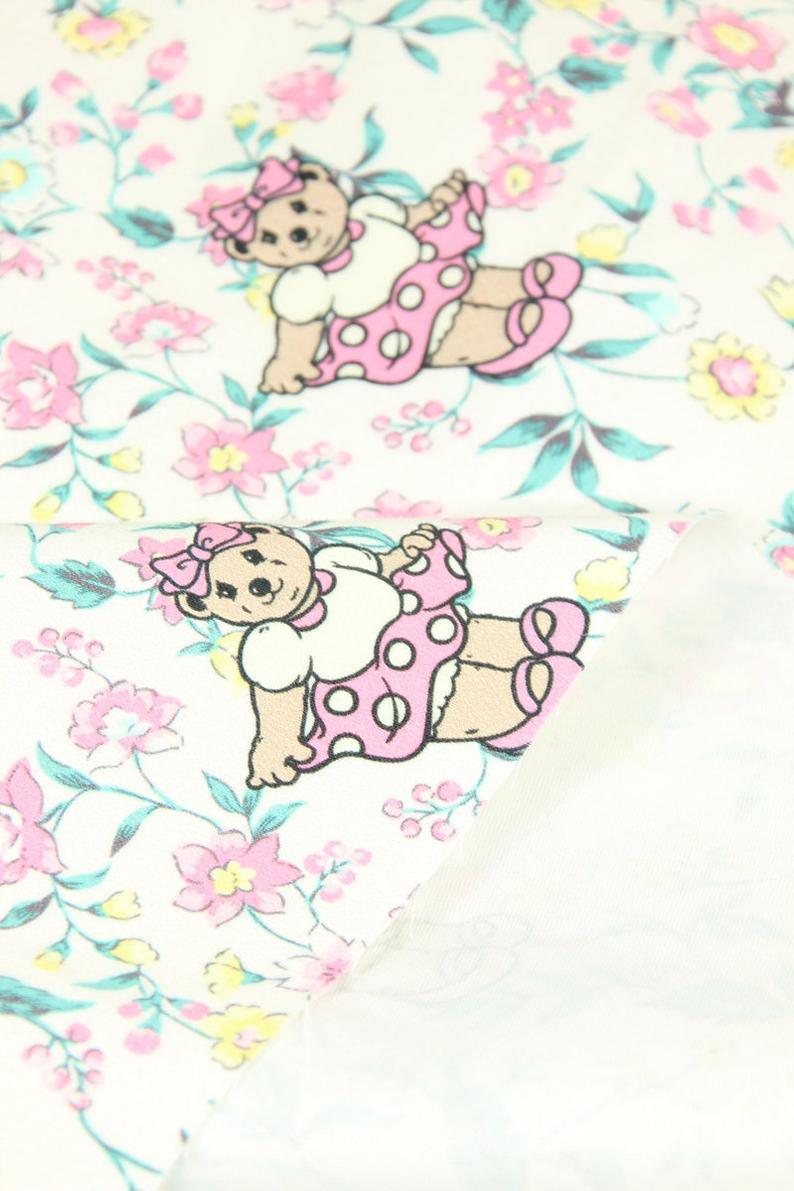 Teddy Bear Floral! 1 Meter Printed Cotton Fabric, Fabric by Yard, Yardage Fabrics, Children  Kids - fabrics-top