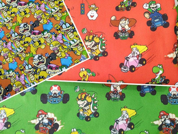 Super Mario and Monsters 3 Colors! 1 Meter Top Quality Medium Thickness Plain Cotton Fabric, Fabric by Yard, Yardage Cotton Fabrics 202101