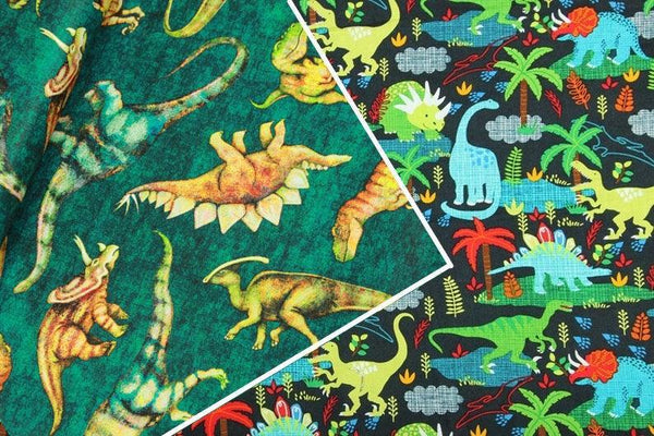 Dinosaurs green! 1 Meter Medium Weight Thickness Cotton Fabric, Fabric by Yard, Yardage Cotton Fabrics for Style Clothes, Bags