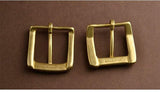 Solid Brass 3.5cm 1.3'' Belt Buckles for Men, Vintage handmade Style, 2 Models Available - fabrics-top