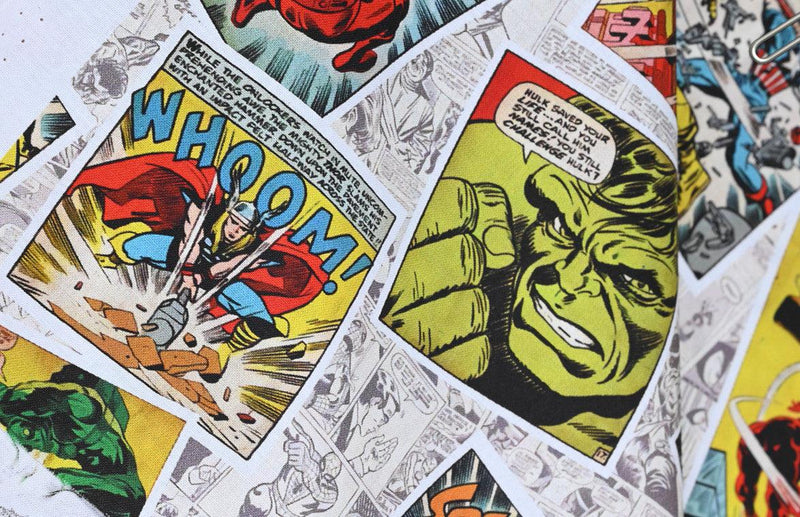 Retro Marvel Comics ! 1 Meter Printed Cotton Fabric, Fabric by Yard, Yardage Fabrics, Children 2201