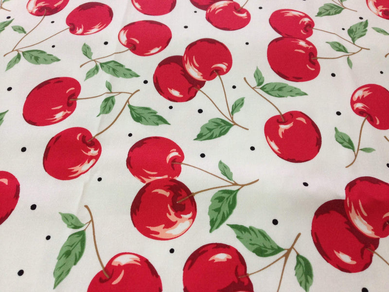 Cherry Green! 1 Meter Fine Cotton Fabric, Fabric by Yard, Yardage Cotton Fabrics for  Style Dress Clothes Skirt - fabrics-top