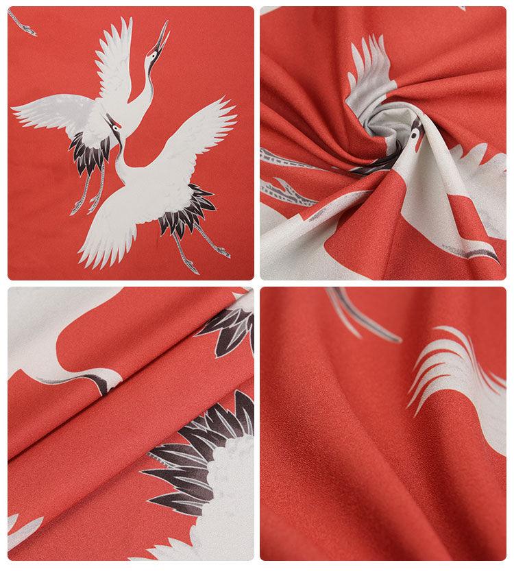 Crane red! 1 Meter Top Quality  Poly Silk Chiffon Fabric, Fabric by Yard, Yardage Silky Fabrics for  Style Garments - fabrics-top