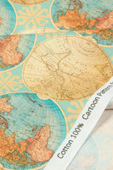 retro the World Map! 1 Yard Printed Cotton Fabric, Fabric by Yard, Yardage Fabrics, Children  Kids - fabrics-top