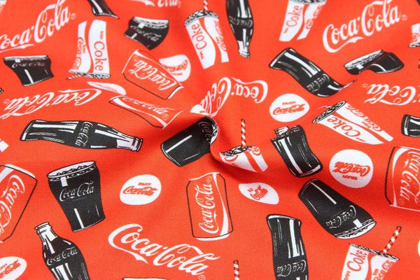 Coke red! 1 yard Printed Cotton Fabric, Fabric by Yard, Yardage Fabrics, Children  Kids - fabrics-top