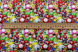 Super Mario and Friends! 1 Meter Top Quality Medium Thickness Plain Cotton Fabric, Fabric by Yard, Yardage Cotton Fabrics for  Style Garment - fabrics-top