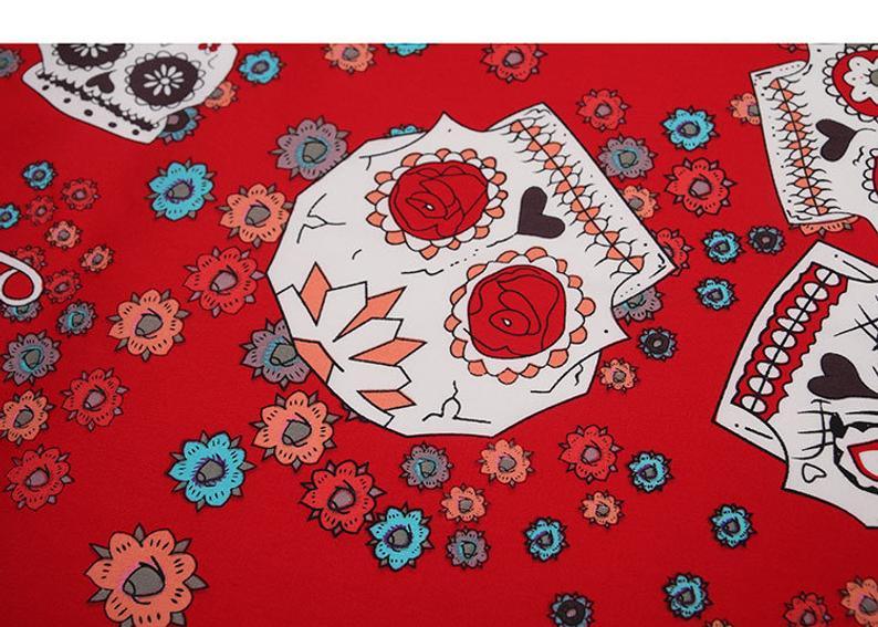 Skulls Red! 1 Meter Medium Thickness Plain Cotton Fabric, Fabric by Yard, Yardage Cotton Fabrics for  Style Garments, Bags - fabrics-top