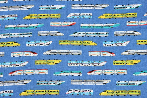 the Bullet Train Shinkansen blue! 1 Meter Medium Weight Plain Cotton Fabric, Fabric by Yard, Yardage Cotton Fabrics for  Style Garments, Bags