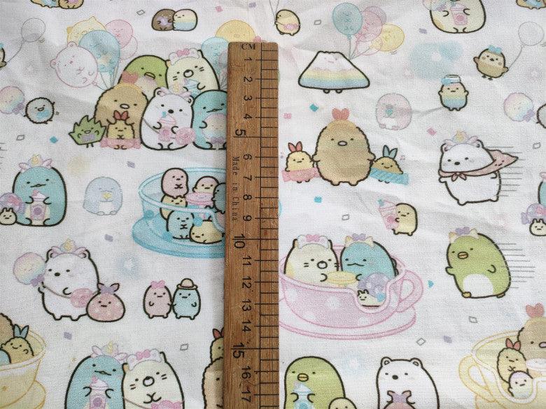 Sumikko gurashiすみっコぐらし 2 Colors!   1 Meter Printed Cotton Fabric, Fabric by Yard, Yardage Cotton Bag Fabrics, Children Fabrics,Japanese - fabrics-top