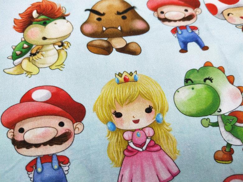 Super Mario 3D! 1 Meter Top Quality Medium Thickness Plain Cotton Fabric, Fabric by Yard, Yardage Cotton Fabrics for  Style Garments, Bags - fabrics-top