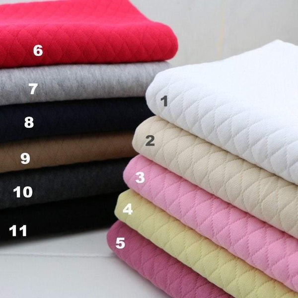 Quilted Jersey! 1 Meter Quality Solid-Color Quilted Knitted Cotton Fabric, Winter Knitting Fabrics, Warm Pre-Quilted Fabrics Baby Jersey