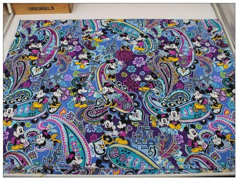 Mickey America Style Vera Brad Series 1! 1 Meter Printed Cotton Fabric, Fabric by Yard, Yardage Cotton Bag Fabrics, Children Fabrics, Kids Medallion - fabrics-top