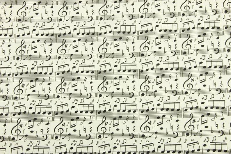 Musical Notes! 1 Meter Medium Thickness Plain Cotton Fabric, Fabric by Yard, Yardage Cotton Fabrics for  Style Garments, Bags