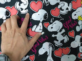 Good Vibes, Snoopy Red Hearts! 1 Meter Plain Cotton Fabric, Fabric by Yard, Yardage Cotton Fabrics for Style Garments, Bags - fabrics-top