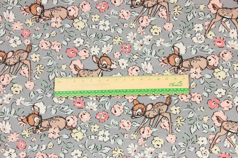 Bambi Gray! 1 Meter Printed Cotton Fabric, Fabric by Yard, Yardage Fabrics, Children  Kids - fabrics-top