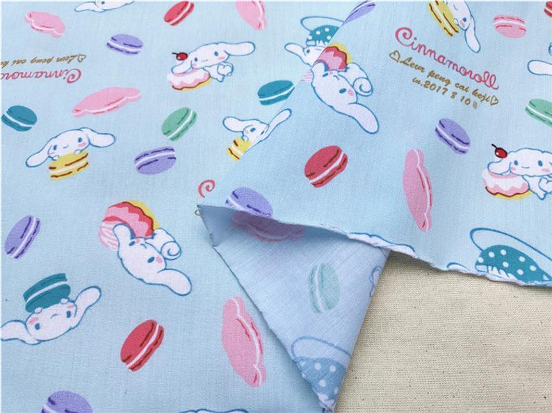 Cinnamoroll and sumikko gurashi! 1 Meter Light Weight Polyester Fabric, Fabric by Yard, Yardage Cotton Fabrics for  Style Garments, Mask - fabrics-top