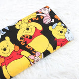 Winnie and Friends black! 1 Meter Printed Cotton Fabric, Fabric by Yard, Yardage Fabrics, Children  Kids - fabrics-top