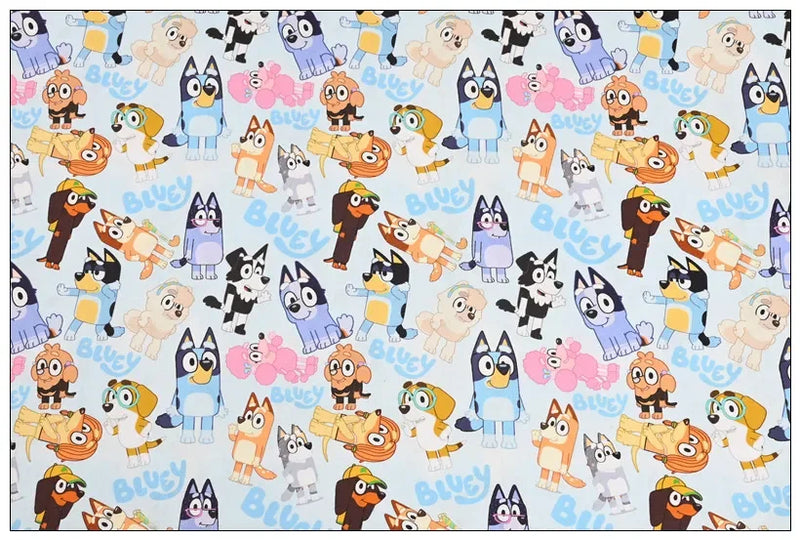 Bluey and Bingo the puppies 5 Colors! 1 Yard Quality Medium Thickness Plain  Cotton Fabric, Fabric by Yard, Cotton Australian Animated