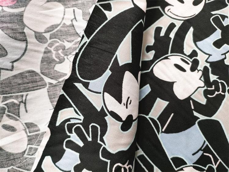 Mickey with Long Ears! 1 Meter Medium Thickness  Cotton Fabric, Fabric by Yard, Yardage Cotton Fabrics Style Garments, Bags - fabrics-top