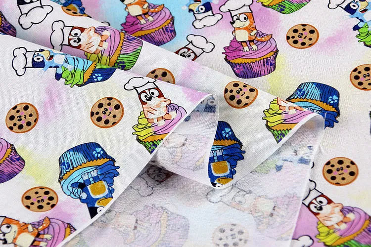 Bluey and Bingo the puppies 6 Colors! 1 Yard Quality Medium Thickness Plain Cotton Fabric, Fabric by Yard,  Cotton Australian 2211 - fabrics-top