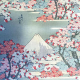 Mount Fujii and Sakura Japanese Ukiyo-e! 1 Meter Quality Printed Cotton, Fabrics by Yard, Fabric Yardage Floral Fabrics Japanese Style