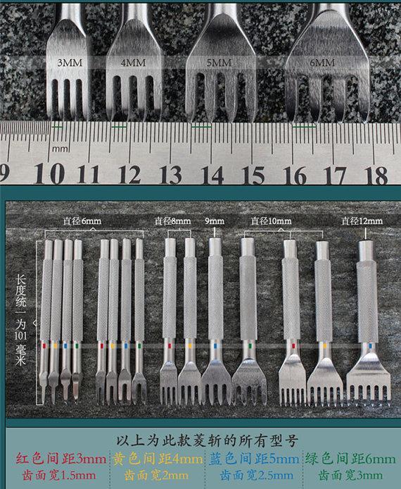 1 pcs of Very Tough 1/2/4/6 Chisels Diamond Leather Stitching Chisel, Leather Craft Pricking Iron, Quality-Steel pricking irons (3,4,5,6mm) - fabrics-top