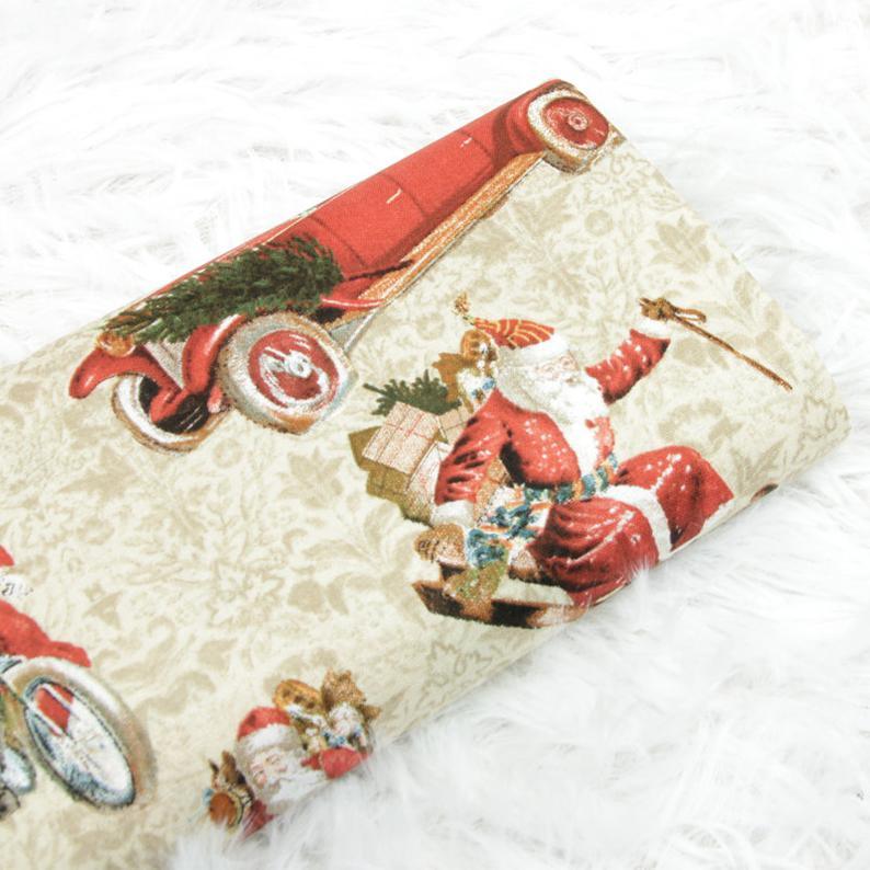 Fit Santa On the Road! 1 Meter Medium Thickness Fine Cotton Fabric, Fabric by Yard, Yardage Cotton Fabrics for  Style Garments, Bags - fabrics-top