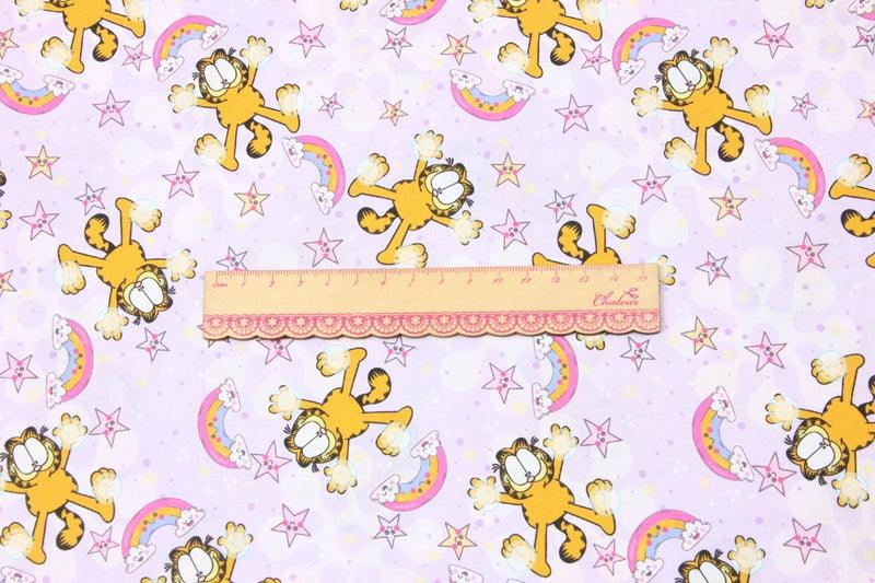 the Garfield cat and Rainbow! 1 Yard Printed Cotton Fabric, Fabric by Yard, Yardage Fabrics, Children  Kids - fabrics-top