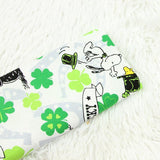 Lucky Snoopy with Shamrock Happy St Patrick's Day! 1 Meter Cotton Fabric, Fabric by Yard, Yardage Cotton Fabrics for  Style Garments, Bags - fabrics-top