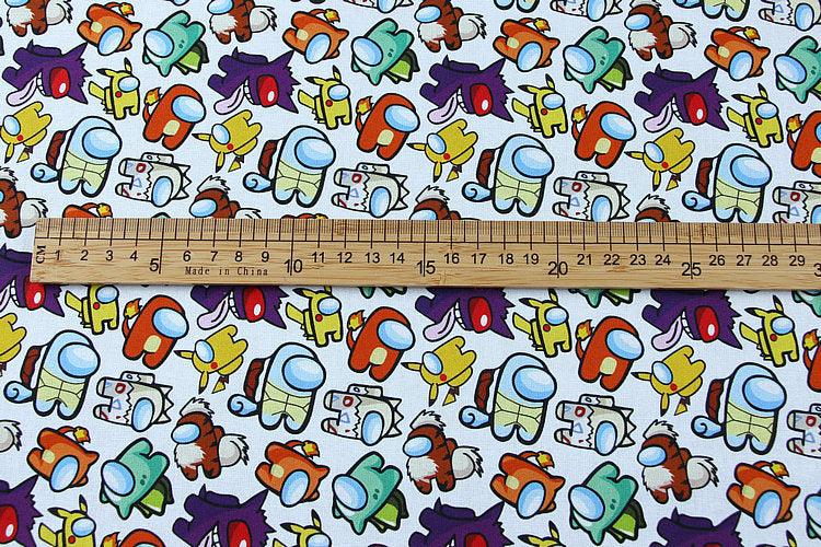 Among Us the game Series 6 ! 1 Meter Medium Printed Cotton Fabric, Fabric by Yard, Yardage Cotton Fabrics online Game, Crewmates, Impostor - fabrics-top