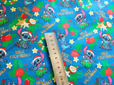 Mele Kalikimaka Stitch Rave! 1 Yard Printed Cotton Fabric, Fabric by Yard, Yardage Fabrics, Children  Kids 2103 - fabrics-top