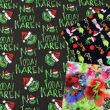 Not Today Karen Grinch! 1 Meter Medium Children Plain Cotton Fabric, Fabric by Yard, Yardage Cotton Fabrics for  Style Garments, Bags