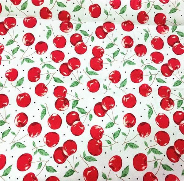 Cherry Green! 1 Meter Fine Cotton Fabric, Fabric by Yard, Yardage Cotton Fabrics for  Style Dress Clothes Skirt