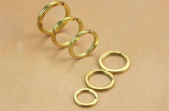 10 pcs High Quality Solid Brass Key Ring, Pure Brass Keyring , Key Chain, Keychain, Key-Chain, outer Diameter 3.5 3.0 2.5 2.0cm