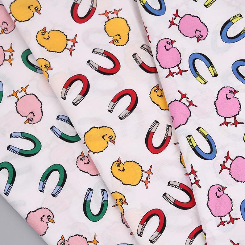 Chicken and U Magnet! 1 Meter Fine Cotton Fabric, Fabric by Yard, Yardage Cotton Fabrics for  Style Garments, Bags - fabrics-top